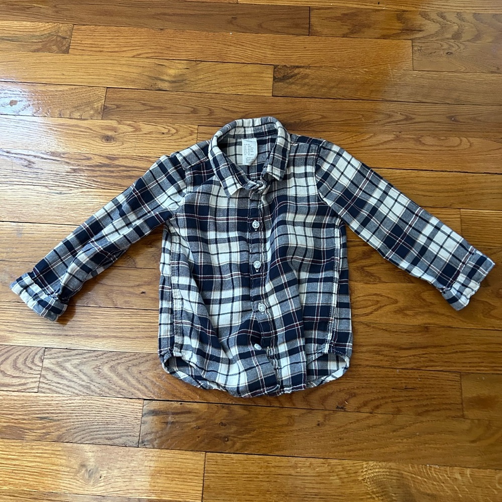 Plaid Kids Shirt - Blue and White